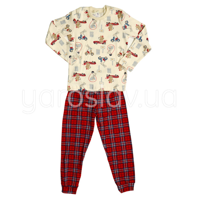Piżama dziecięca interlock m.D-011 zwierzęta na samochodach TM Yaroslav