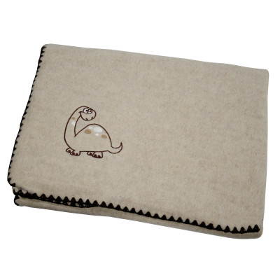 Kocyk dziecięcy wełna owcza/len z haftem 100x140 cm TM Yaroslav