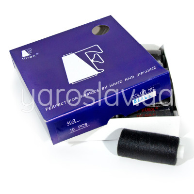 Zestaw nici 40/2 czarny 100% poliester 10 szt. TM Yaroslav