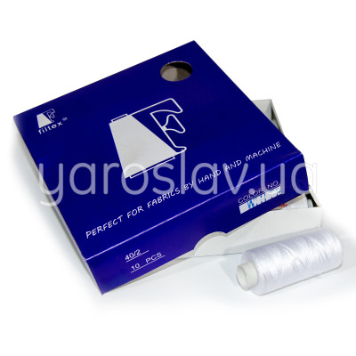 Zestaw nici 40/2 biały 100% poliester 10 szt. TM Yaroslav