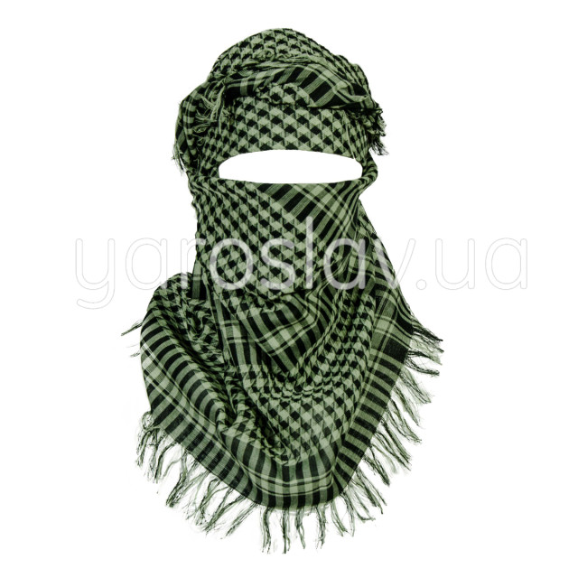 Szal Arafatka mod.04/19 120x120 cm czarno-zielony TM Yaroslav