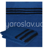 Koc półwełniany granatowy w czarne paski 140x205 cm TM Yaroslav