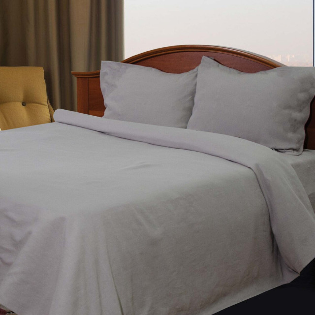 Komplet pościeli Len szary TM Jarosław