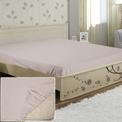 Prześcieradło perkal gładki barwiony na gumce 02 beżowy TM Yaroslav