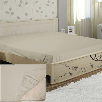 Prześcieradło perkal gładki barwiony na gumce 04 kawa z mlekiem TM Yaroslav