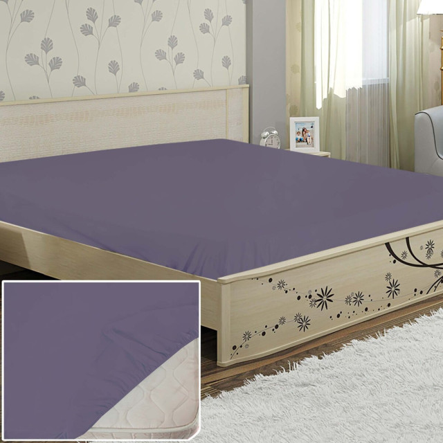 Prześcieradło perkal gładki barwiony na gumce 07 lawenda TM Yaroslav