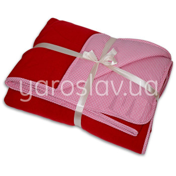 Koc-krata półwełna m.p-008 dwustronna 140x205 cm czerwona TM Yaroslav