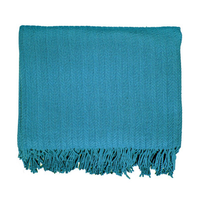 Pled bawełniany Pigtail fala morska 140x200 cm TM Jarosław