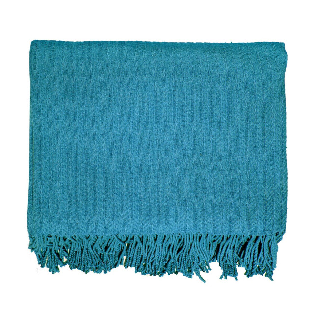 Pled bawełniany Pigtail fala morska 140x200 cm TM Jarosław