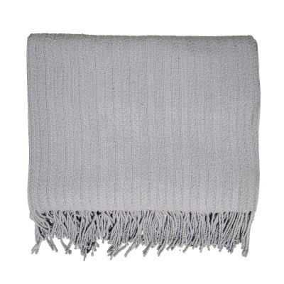 Pled bawełniany Pigtail szara 140x200 cm TM Jarosław