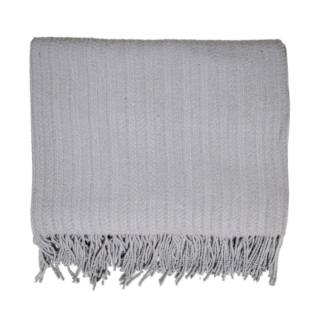 Pled bawełniany Pigtail szara 140x200 cm TM Jarosław