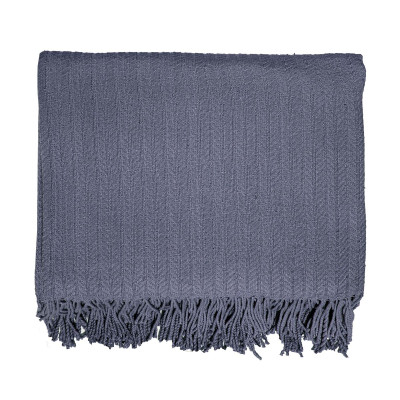 Pled bawełniany Pigtail ciemnoszary 140x200 cm TM Jarosław