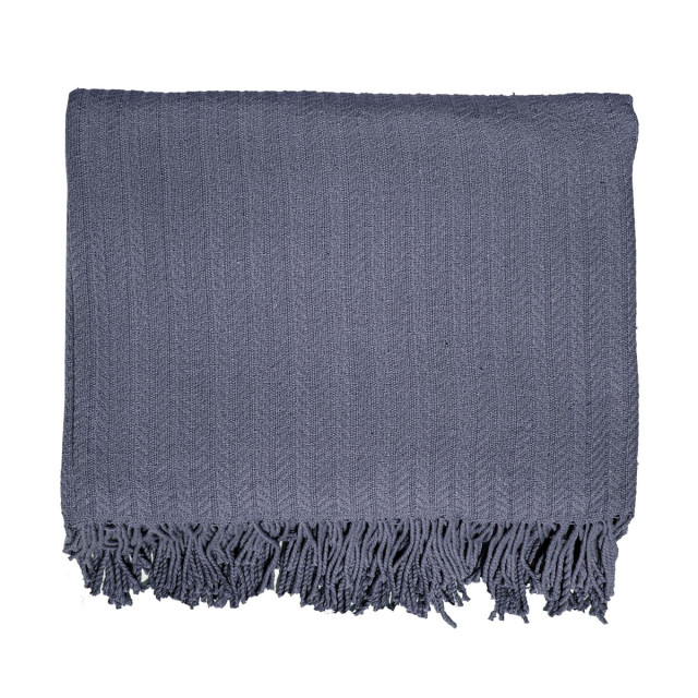 Pled bawełniany Pigtail ciemnoszary 140x200 cm TM Jarosław