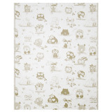 Kocyk dziecięcy bawełniany dis.12/29 Sowy beżowe 100x140 cm TM Yaroslav