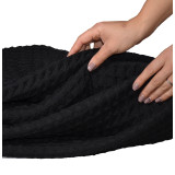 Pled 3D z wełny merino 140x200 cm czarny TM Yaroslav