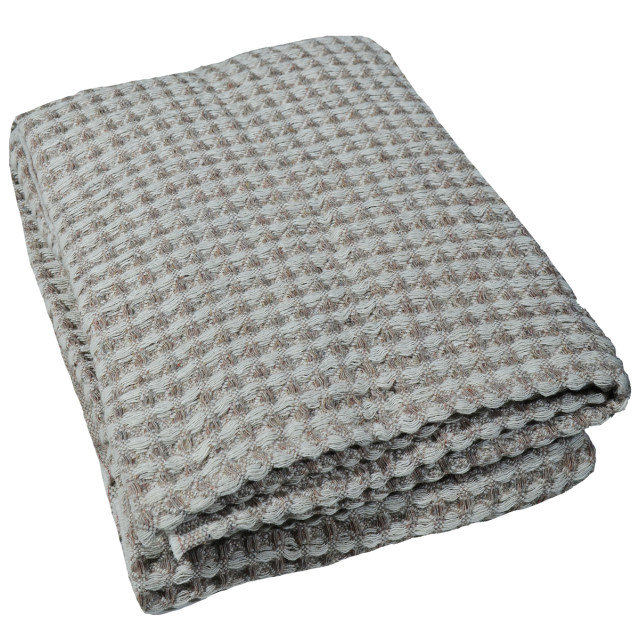 Plaid półwełna 3D 140x200 cm szaro-brązowy TM Jarosław
