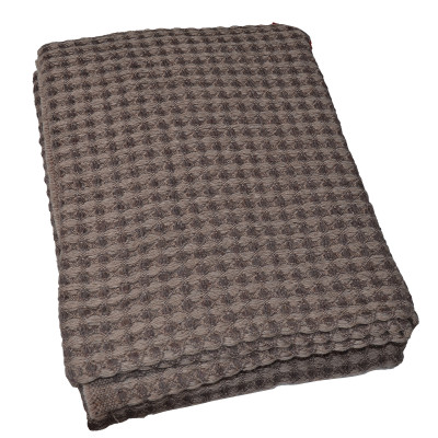 Plaid półwełna 3D 140x200 cm ciemnobrązowy TM Jarosław