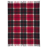 Plaid półwełna dis.7 czerwony komórka TM Jarosław