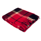 Plaid półwełna dis.7 czerwony komórka TM Jarosław