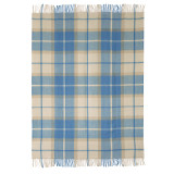 Plaid półwełna dis.9 niebiesko-beżowy komórka TM Jarosław