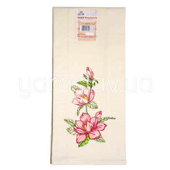 Komplet ręczników półlnianych z haftem 001 magnolii 45x75 cm 2 szt. TM Yaroslav