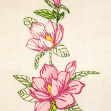 Ręcznik pół lniany z haftem 001 magnolii 45x75 cm TM Yaroslav