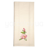 Ręcznik pół lniany z haftem 001 magnolii 45x75 cm TM Yaroslav