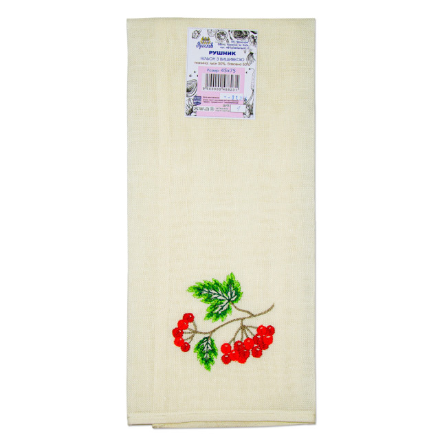 Ręcznik pół lniany z haftem 001 45x75 cm TM Yaroslav