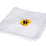 Ręcznik bawełniany z haftem 003 słonecznik biały 45x75 cm TM Jarosław