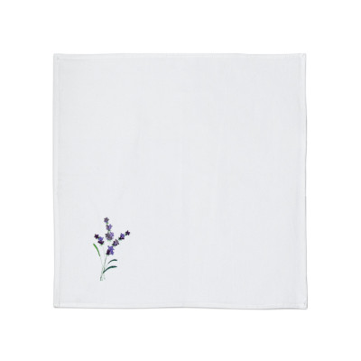 Serwetka bawełniana z haftem 001 lawendowo biała TM Yaroslav