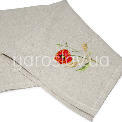 Serwetka półlniana z haftem 002 maki TM Yaroslav