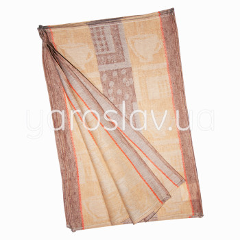 Serwetka półlniana żakardowa na haczyku mleko i kawa 30x50 cm kawowa TM Jarosław