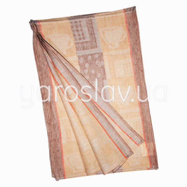 Serwetka półlniana żakardowa na haczyku mleko i kawa 30x50 cm kawowa TM Jarosław