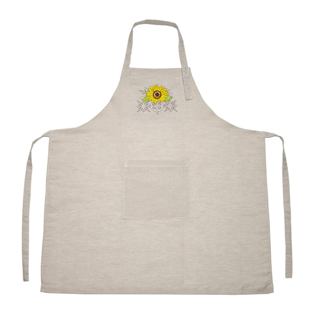 Fartuch lniany z haftem m.K-102 słonecznik TM Jarosław