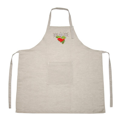 Fartuch lniany z haftem m.K-102 róża guelderowa TM Jarosław