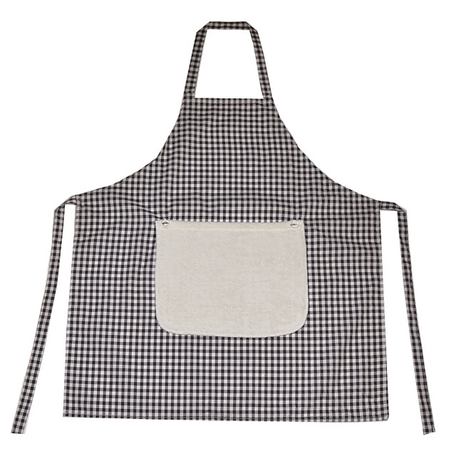 Fartuszek z frotte na guziki m.K-515 czarny kratka TM Yaroslav