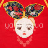 Fartuch z aplikacją Solokha m.427 czerwony TM Yaroslav Fartuch z aplikacją Solokha m.427 czerwony TM Yaroslav