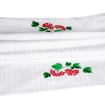 Chodnik bawełniany z haftem biały 002 kalina 45x140 TM Jarosław