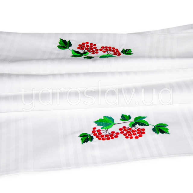 Chodnik bawełniany z haftem biały 002 kalina 45x140 TM Jarosław