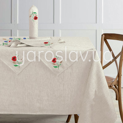 Komplet półlniany obrus i serwetki 002 TM Jarosław