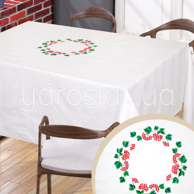 Obrus ​​bawełniany z haftem 002 róża guelderowa TM Yaroslav
