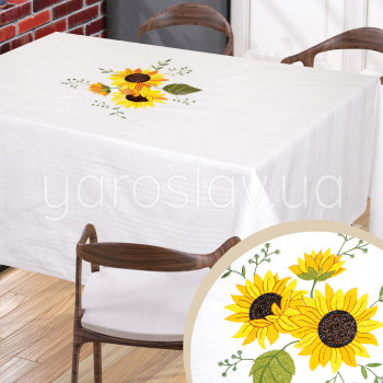 Obrus ​​bawełniany z haftem 003 słoneczniki TM Yaroslav