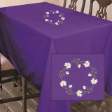 Obrus ​​bawełniany z haftem 003 fioletowy TM Yaroslav