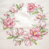 Obrus ​​lpółlen z haftem 001 magnolii TM Jarosław