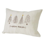 Poduszka prezentowa z haftem brązowy choinki 35x50 cm TM Jarosław