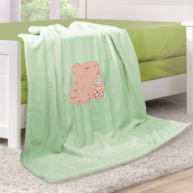 Pled polarowy dziecięcy Kapibara zielony 85x100 cm TM Yaroslav