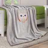 Pled polarowy dziecięcy Sowa szary 85x100 cm TM Yaroslav