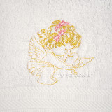 Kryżma terry Angel różowy kokarda 100x150 cm TM Jarosław