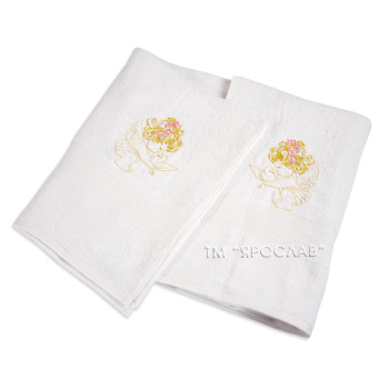 Kryżma terry Angel różowy kokarda 100x150 cm TM Jarosław