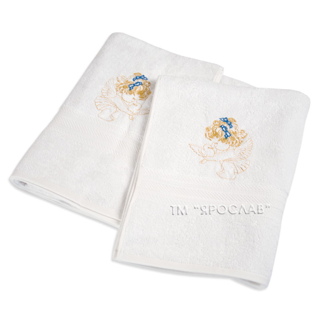 Kryżma terry Angel niebieska kokarda 100x150 cm TM Jarosław